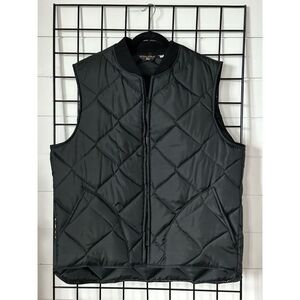Vintage Golden Fleece Diamond Quilted Black Men's Vest sz 46‎ long Y2K